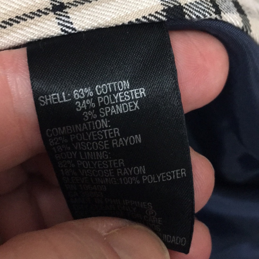 Tahari Navy Blazer with Contrast Trim - Picture 5 of 9